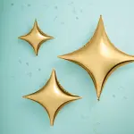 Spritz3-Count Gold Quadrangle Star Shaped Foil Balloons