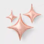 Spritz3-Count Rose Gold Quadrangle Star Foil Balloons