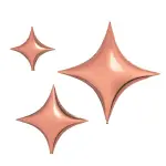 Spritz3-Count Rose Gold Quadrangle Star Foil Balloons