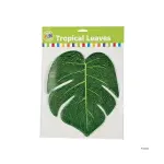 Fun Express 8-Inch 12-Piece Pack Tropical Green Leaves