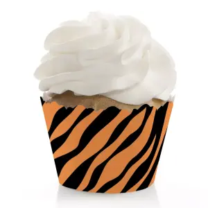 Big Dot of Happiness 12-Set Party Cupcake Wrappers Tiger Print