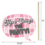 Big Dot of Happiness 10-Piece Funny Last Disco Bachelorette Party Photo Booth Props Kit