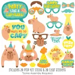 Big Dot of Happiness 20-Count Capy Birthday - Capybara Party Photo Booth Props Kit