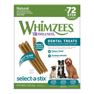 Whimzees Dental Chew Stick, 72-count, Natural