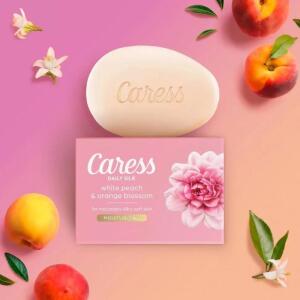 Caress Daily Silk White Peach & Orange Blossom Scent Bar Soap - 8pk - 3.75oz each