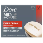 Dove Men+Care 3-in-1 Deep Clean Hand & Body + Face + Exfoliation Bar Soap - 3.75oz/8pk