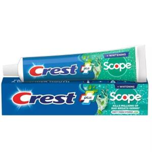 Crest Complete Whitening Plus Scope Multi-Benefit Fluoride Toothpaste Minty Fresh Travel Trial Size Toothpaste