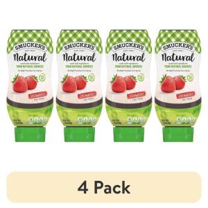 (4 pack) Smucker's Natural Strawberry Squeezable Fruit Spread, 19 Ounces