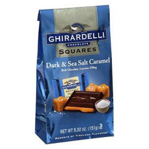 Ghirardelli Dark & Sea Salt Caramel Chocolate Squares, 5.32 oz - Pack of 4