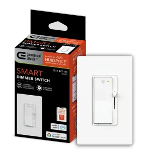 Commercial Electric 15 Amp Single-Pole White Smart Paddle Dimmer Light Switch - 1 Pack